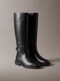 Black Leather Signature Knee-High Boots  Women