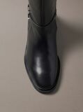 Black Leather Signature Knee-High Boots  Women