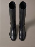 Black Leather Signature Knee-High Boots  Women