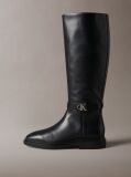 Black Leather Signature Knee-High Boots  Women