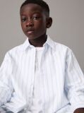 Black Relaxed Striped Oxford Shirt  Boys