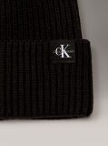 Black Unisex Ribbed Beanie  Kids Unisex