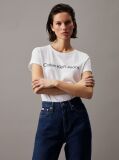 White Slim Organic Cotton Logo T-Shirt  Women