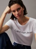 White Slim Organic Cotton Logo T-Shirt  Women
