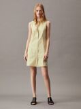 Green Cotton Sleeveless Shirt Dress  Women