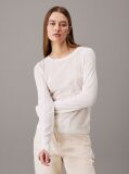 Beige Sheer Knit Long Sleeve Top  Women