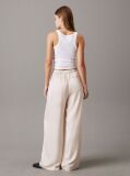 Beige Satin Relaxed Trousers  Women