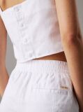 Λευκό Βαμβακερό Λινό Σορτς Από Twill  Γυναίκα