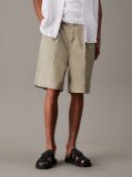 Beige Pleated Twill Bermuda Shorts  Men