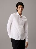 White Slim Poplin Stretch Shirt  Men