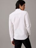 White Slim Poplin Stretch Shirt  Men
