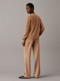 Brown Slim Straight Trousers  Women