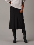Black Slim Crepe Midi Skirt  Women