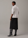 Black Slim Crepe Midi Skirt  Women