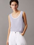 Grey Slim Linen Jersey Tank Top  Women