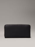 Black Large RFID Zip Around Wallet  Women