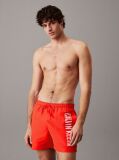 Red Medium Drawstring Swim Shorts - Intense Power  Men