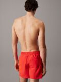 Red Medium Drawstring Swim Shorts - CK Monogram  Men