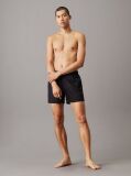 Black Medium Drawstring Swim Shorts - Logo Embroidery  Men