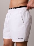 White Double Waistband Swim Shorts - Intense Power  Men
