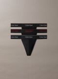 Black 3 Pack Thongs - Icon Cotton Stretch  Men