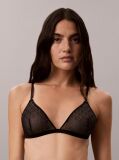 Black Unlined Triangle Bra - Emblem Mesh  Women
