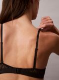 Black Lightly Lined Demi Bra - Emblem Flocked Mesh  Women