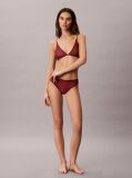Red Unlined Plunge Bra - Emblem Flocked Mesh  Women