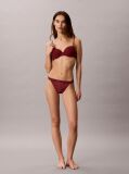 Red High Leg Thong - Emblem Flocked Mesh  Women