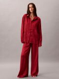 Red Satin Jacquard Pyjama Set  Women
