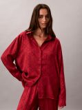 Red Satin Jacquard Pyjama Set  Women