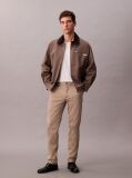 Khaki Slim Stretch Cotton Chino Trousers  Men