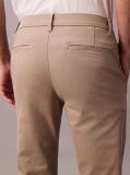 Khaki Slim Stretch Cotton Chino Trousers  Men