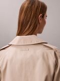 Beige Cotton Blend Mid Length Trench Coat  Women