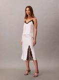White Matte Shine Satin Skirt  Women