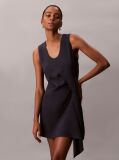 Blue Mini Crepe Waterfall Dress  Women