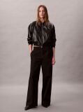 Black Wide Leg Chino Trousers  Women