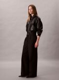 Black Wide Leg Chino Trousers  Women