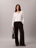White Satin Asymmetrical Long Sleeve Top  Women