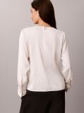 White Satin Asymmetrical Long Sleeve Top  Women