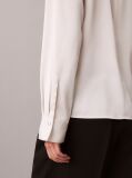 White Satin Asymmetrical Long Sleeve Top  Women