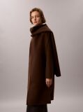 Brown Wool Blend Scarf Coat  Women