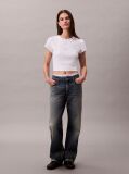 White Slim Cropped Monogram T-shirt  Women