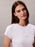 White Slim Cropped Monogram T-shirt  Women
