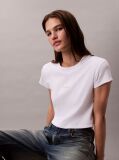 White Slim Cropped Monogram T-shirt  Women