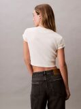 White Slim Cropped Monogram T-shirt  Women