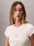 White Slim Cropped Monogram T-shirt  Women