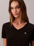 Μαύρο Άνετο T-shirt Με V-Λαιμόκοψη Και Μονόγραμμα  Γυναίκα