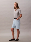 Denim Relaxed Linen Blend Bermuda Shorts  Women