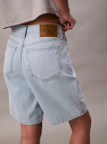 Denim Relaxed Linen Blend Bermuda Shorts  Women